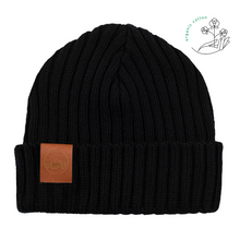 Load image into Gallery viewer, bonnet ecologique coton bio noir