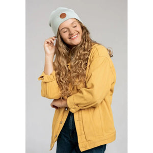 Bonnet vegan en coton bio couleur gris perle