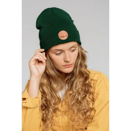 bonnet vert bouteille en coton bio arque Kabak