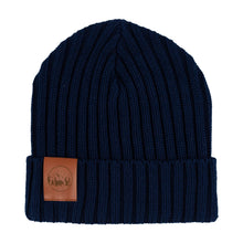 Load image into Gallery viewer, bonnet cotelé bleu marine