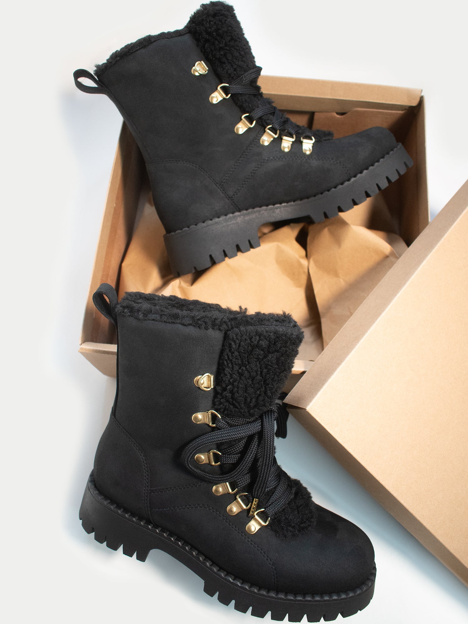 Bottes de neige fourrees Shearling Boot Vegan Zebra Vegan Shop