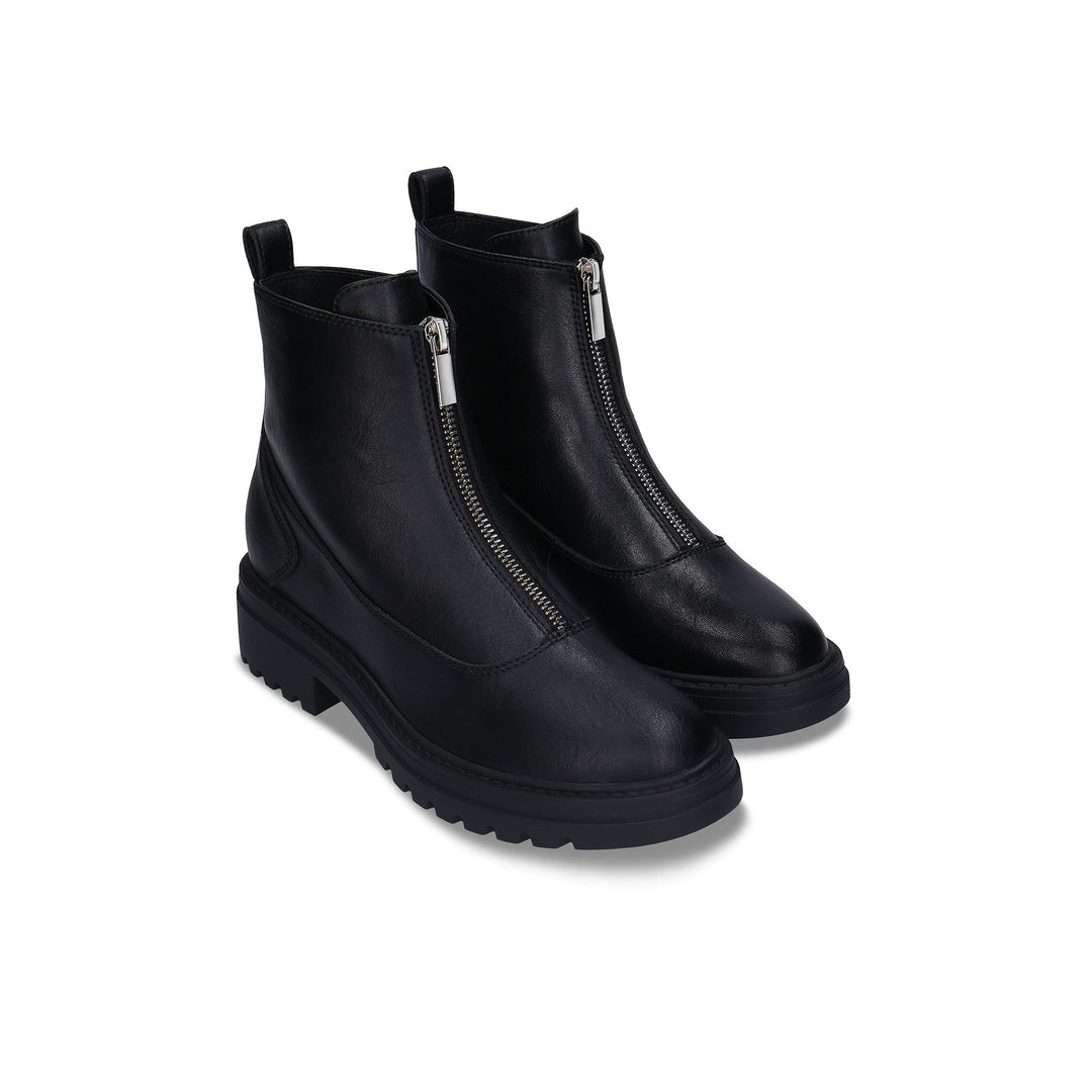 boots noire vegan pour femme au style épuré et minimaliste avec zip à l&