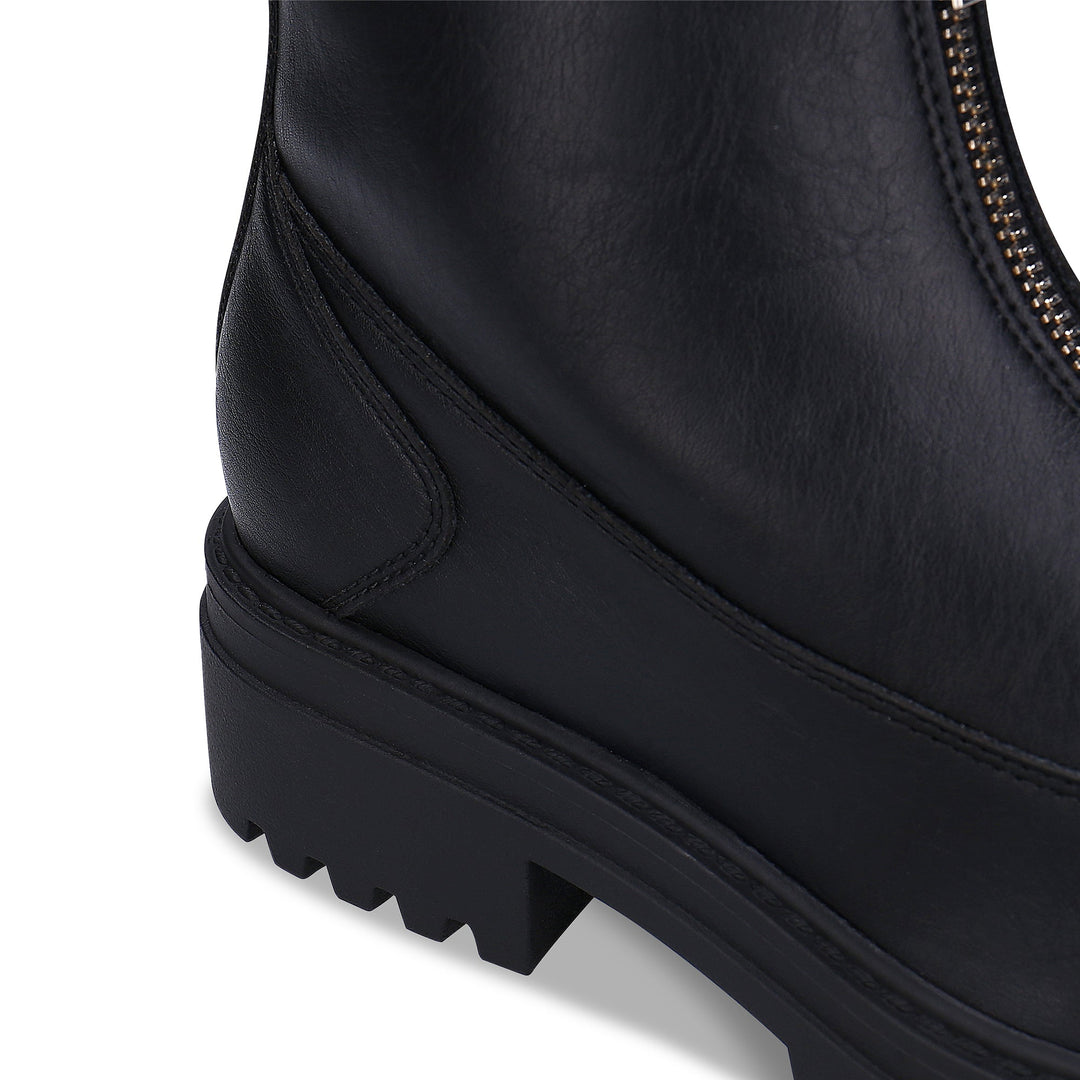 boots noire vegan pour femme au style épuré et minimaliste avec zip à l&