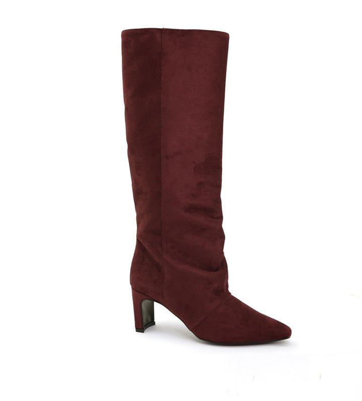 Bottes en Daim Vegan à Talons - SHED Burgundy