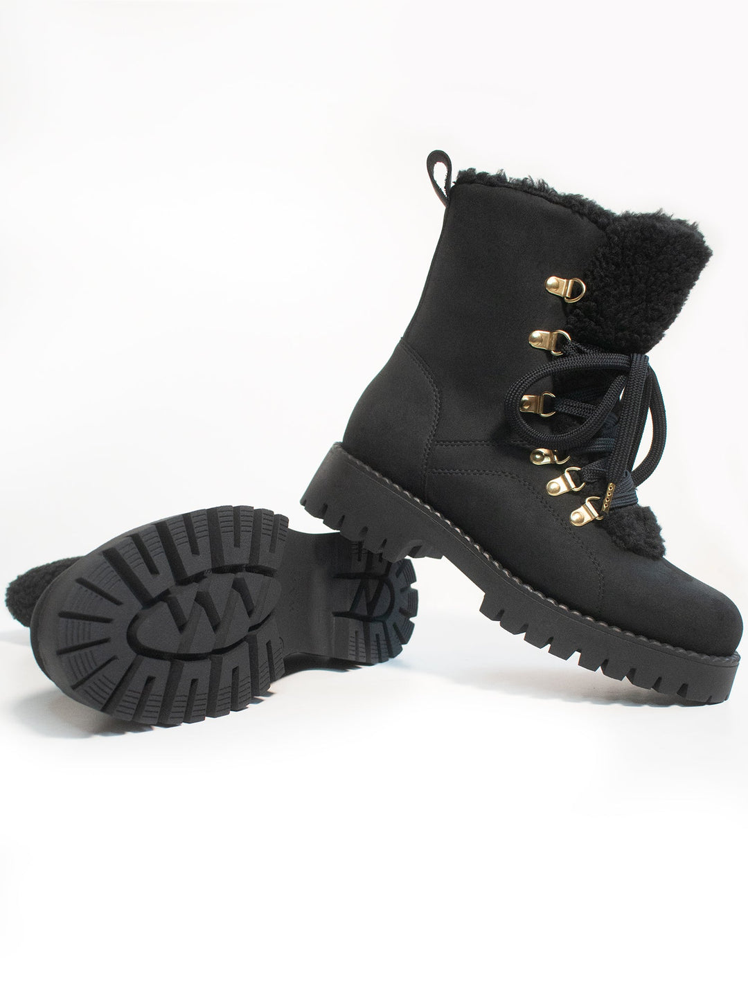 bottes de neige noires fourrées