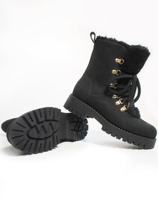 bottes de neige noires fourrées