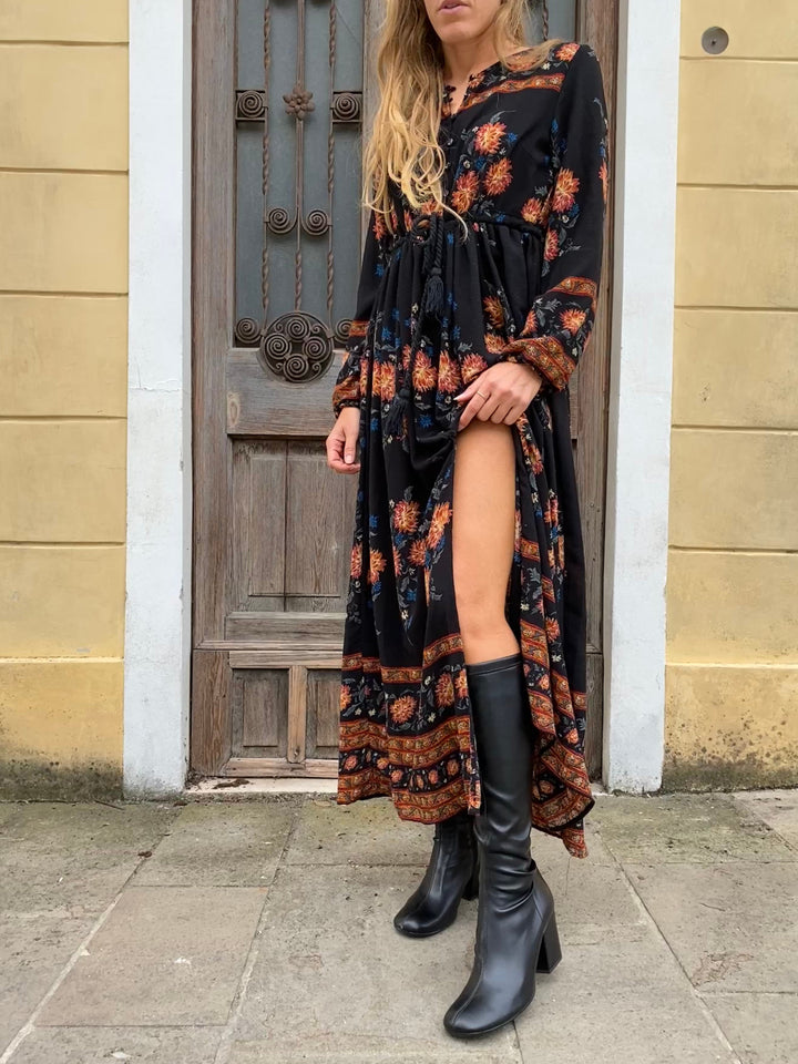 Bottes Noires à Talon Ajustées au mollet