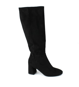 bottes vegan à talon noir suede