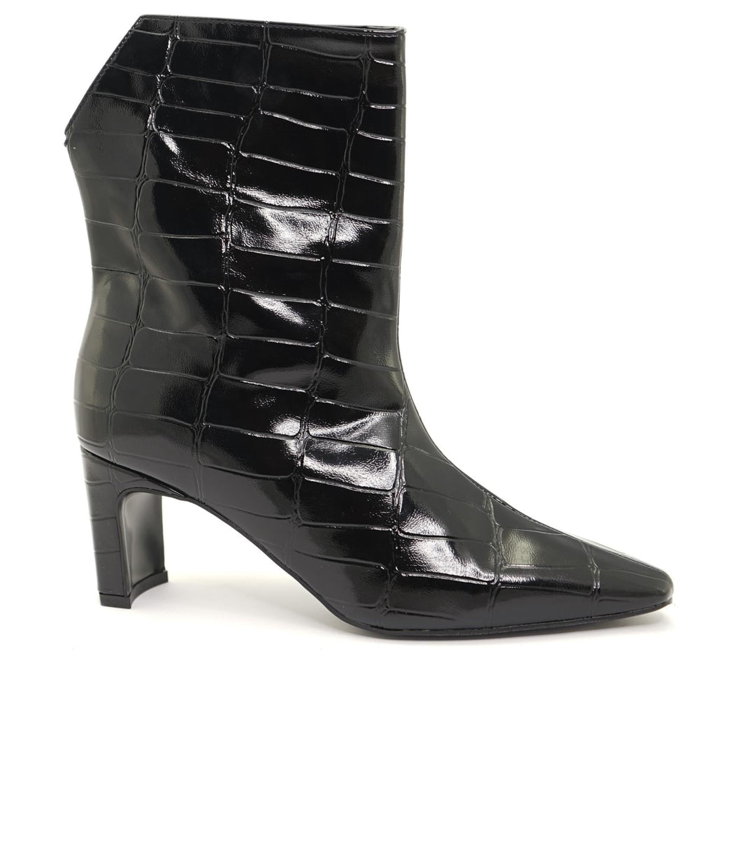 Bottines originales en cuir vegan effet Crocodile Noir