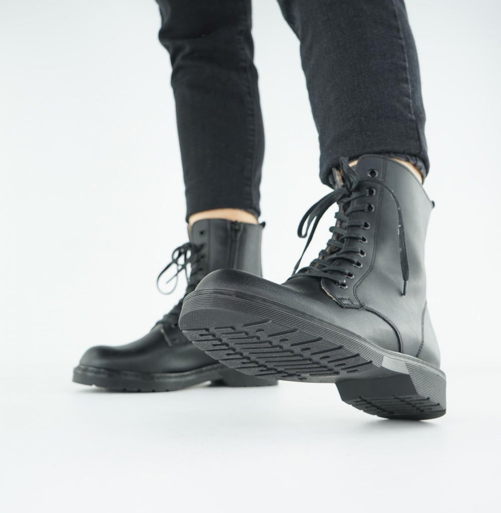 Bottines fourrées vegan noirs unisex