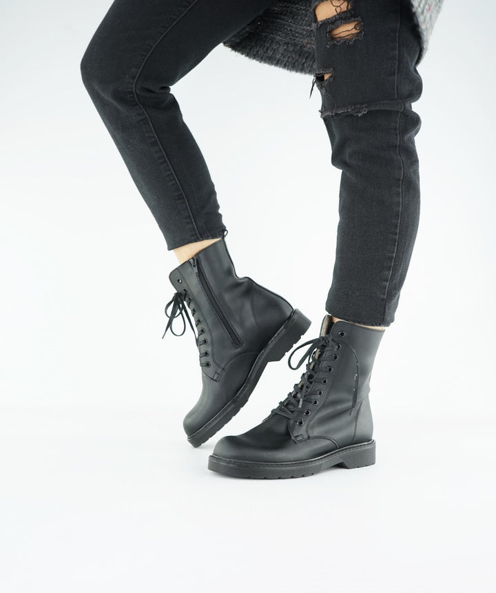 Bottines fourrées vegan noirs unisex