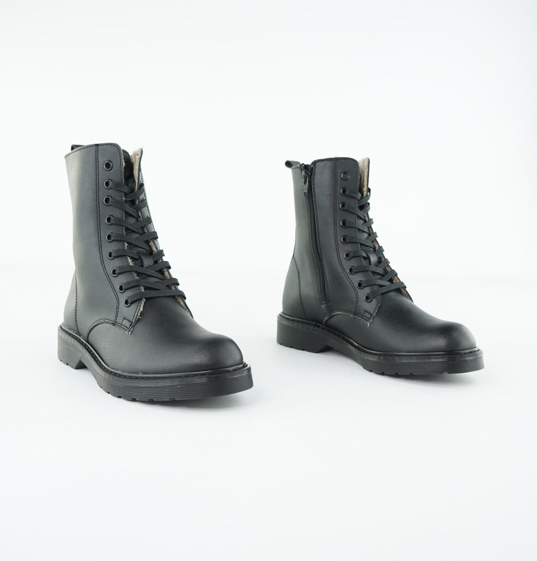 Bottines fourrées vegan noirs unisex