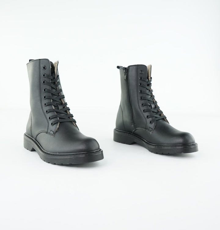Bottines fourrées vegan noirs unisex