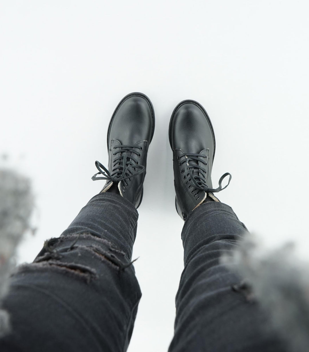 Bottines fourrées vegan noirs unisex