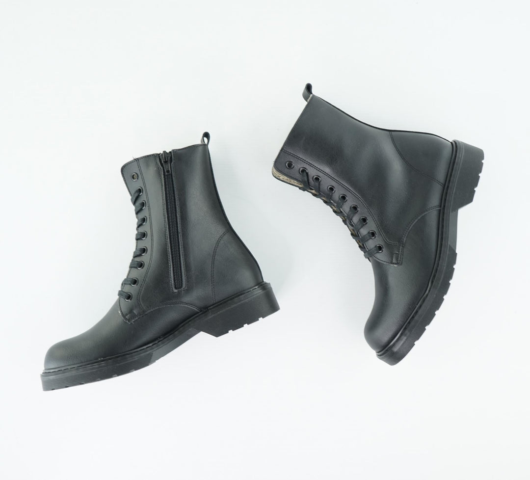 Bottines fourrées vegan noirs pour les femmes
