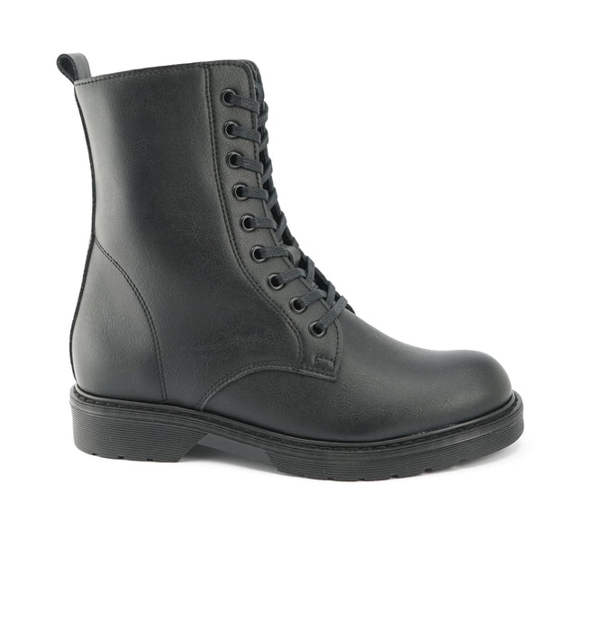 bottines noire à lacet en cuir vegan