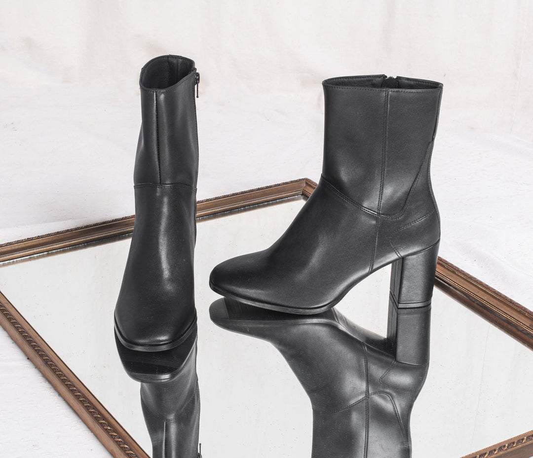 bottines noires à talons 