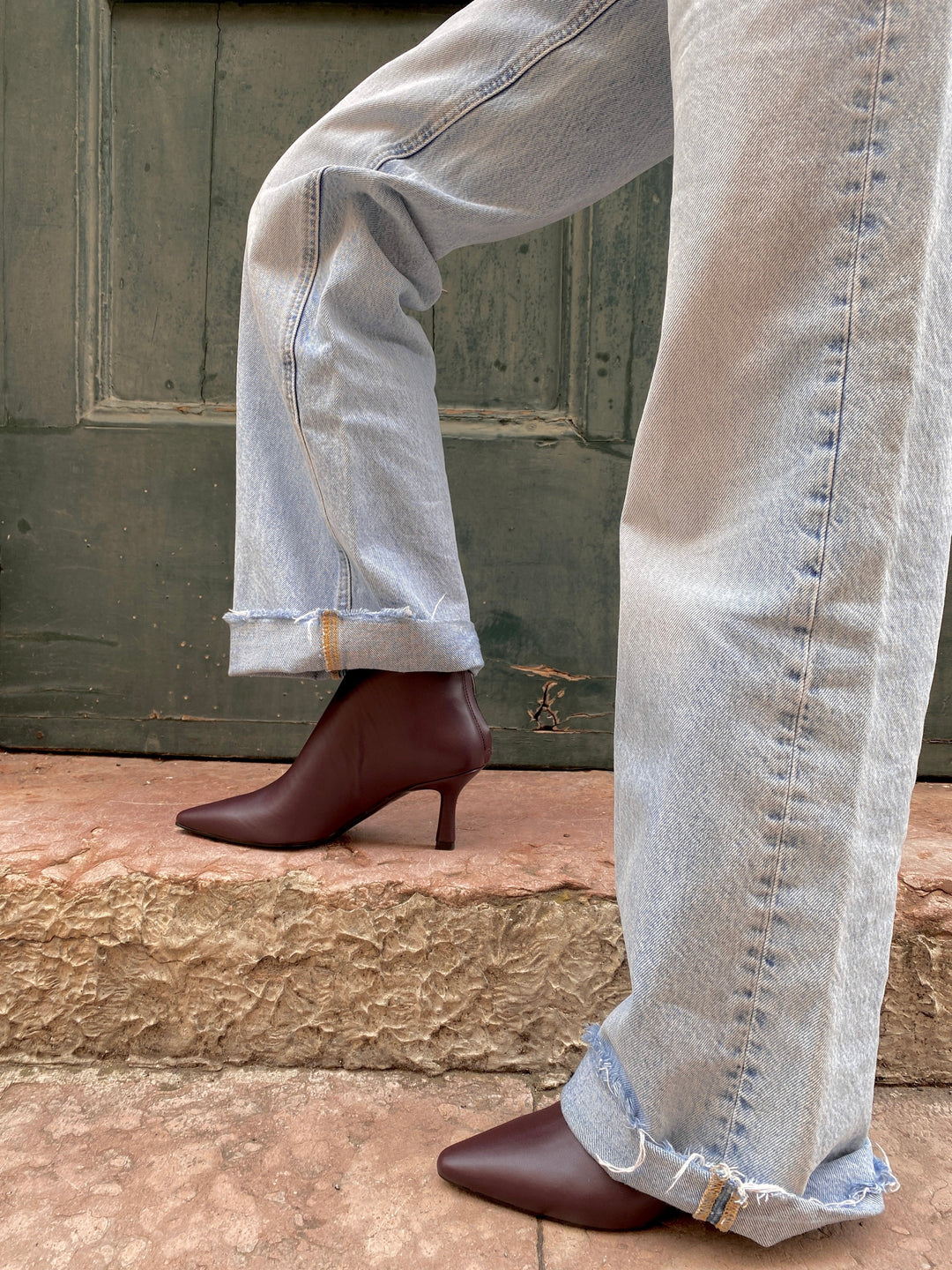 Bottines à talons aiguilles bordeaux - ANDI