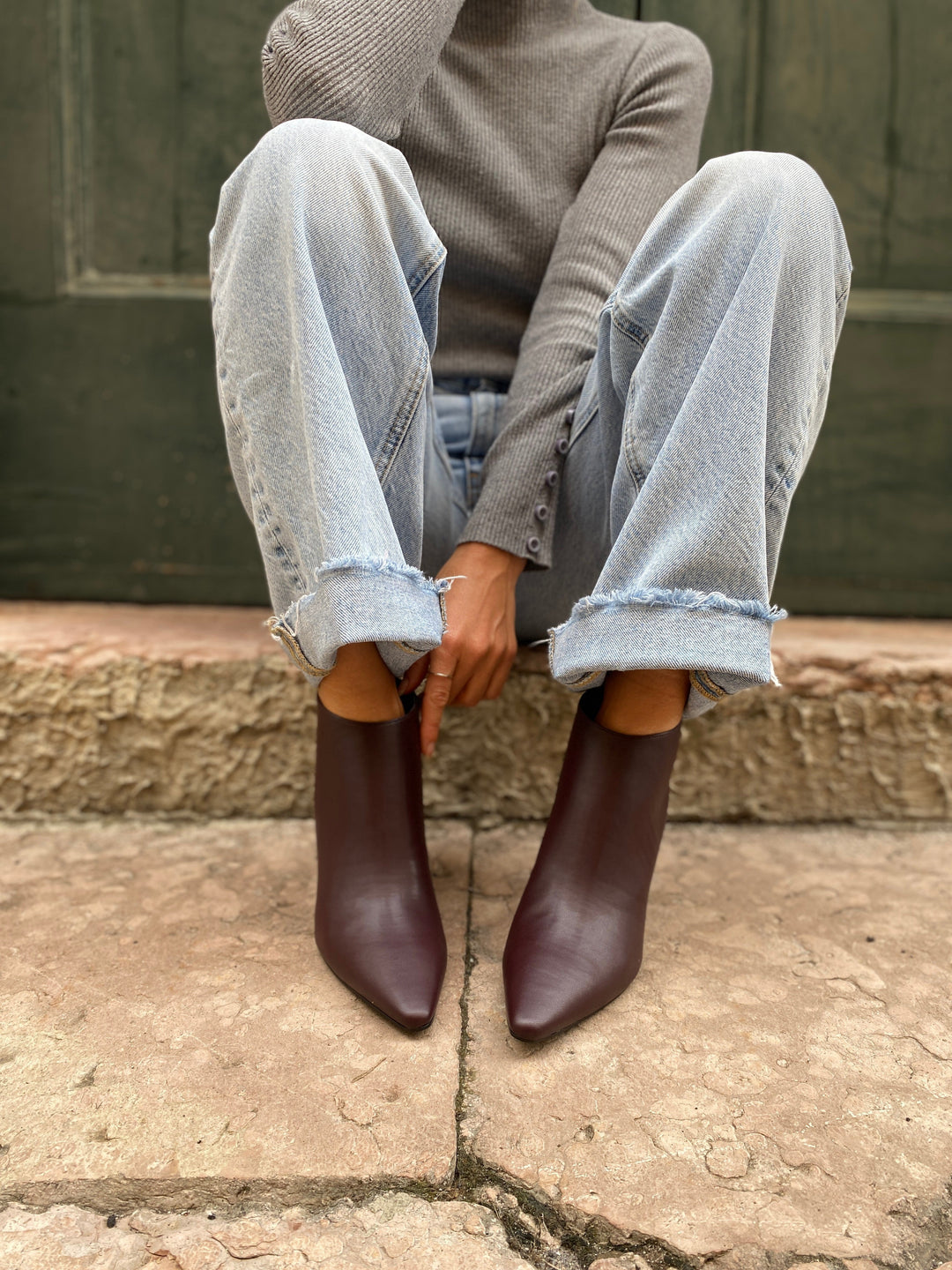 Bottines à talons aiguilles bordeaux - ANDI