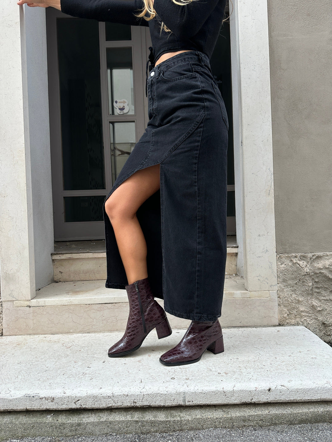 bottines bordeaux à talon