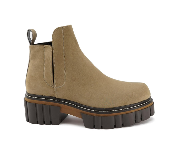 bottines vegan femme en daim beige