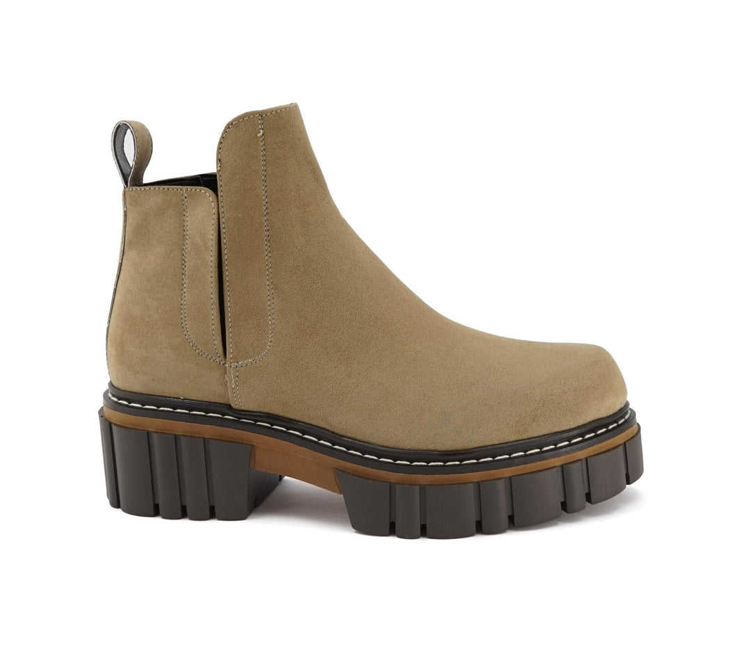 Bottines en daim vegan BYRON Beige Zebra Vegan Shop