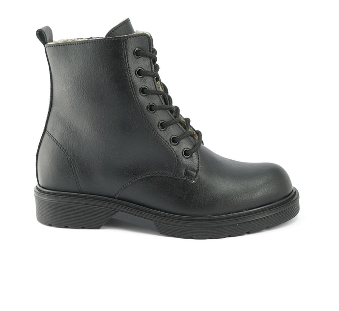 Bottines noirs vegan fourrées 