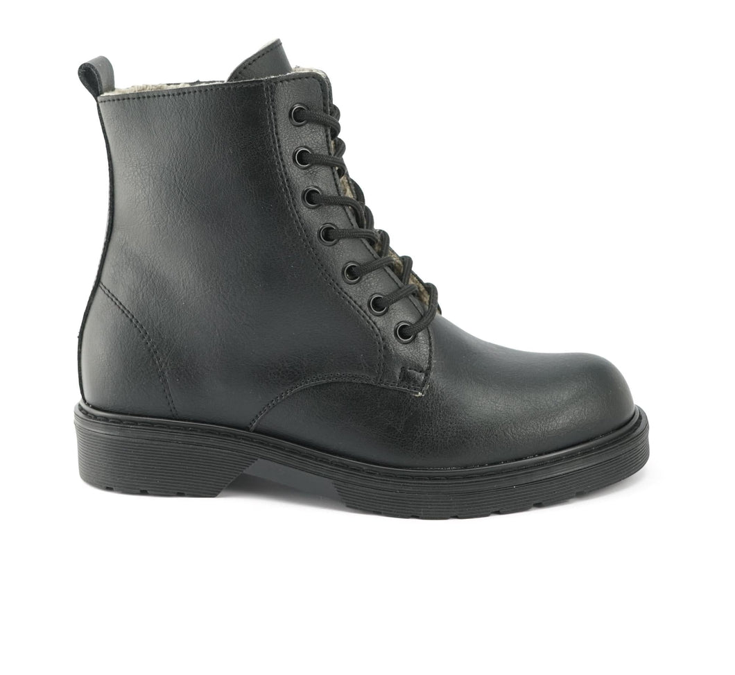 Bottines noirs vegan fourrées 