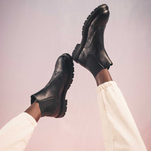Load image into Gallery viewer, bottines vegan homme noire