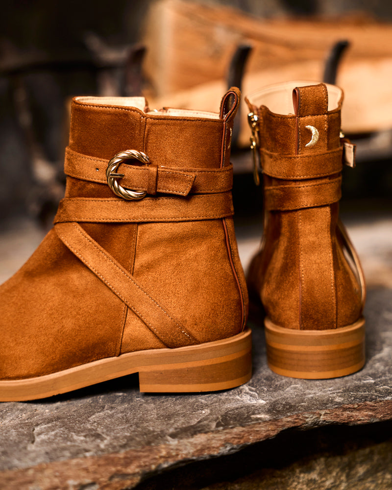 Bottines vegan de la marque Minuit sur Terre, modèle Marmotte Camel