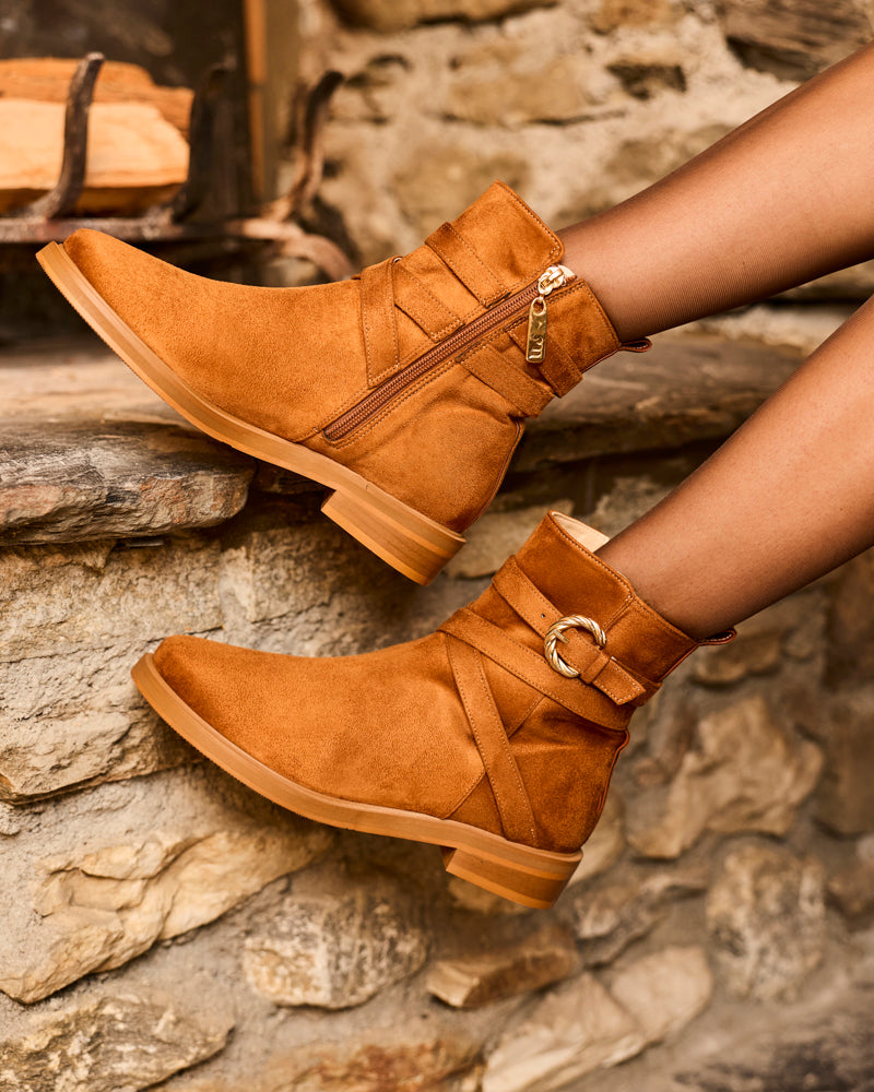 Bottines vegan de la marque Minuit sur Terre, modèle Marmotte Camel