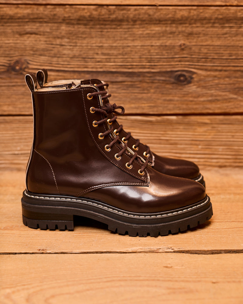Bottines vegan de la marque Minuit sur Terre, modèle Sybelles Chocolat