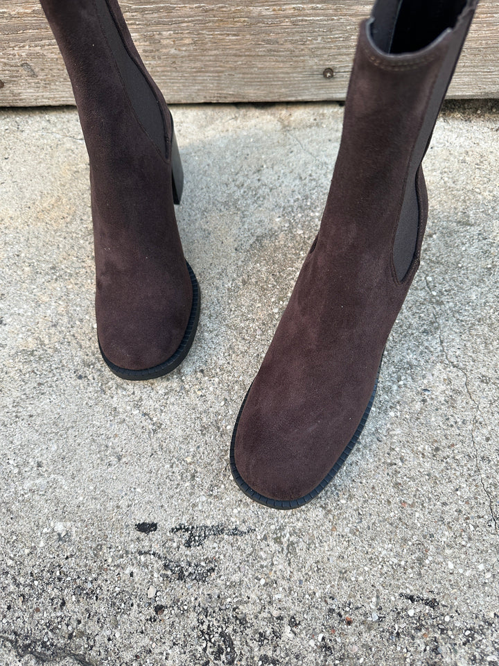 Bottines marrons vegans à talons pour femme 