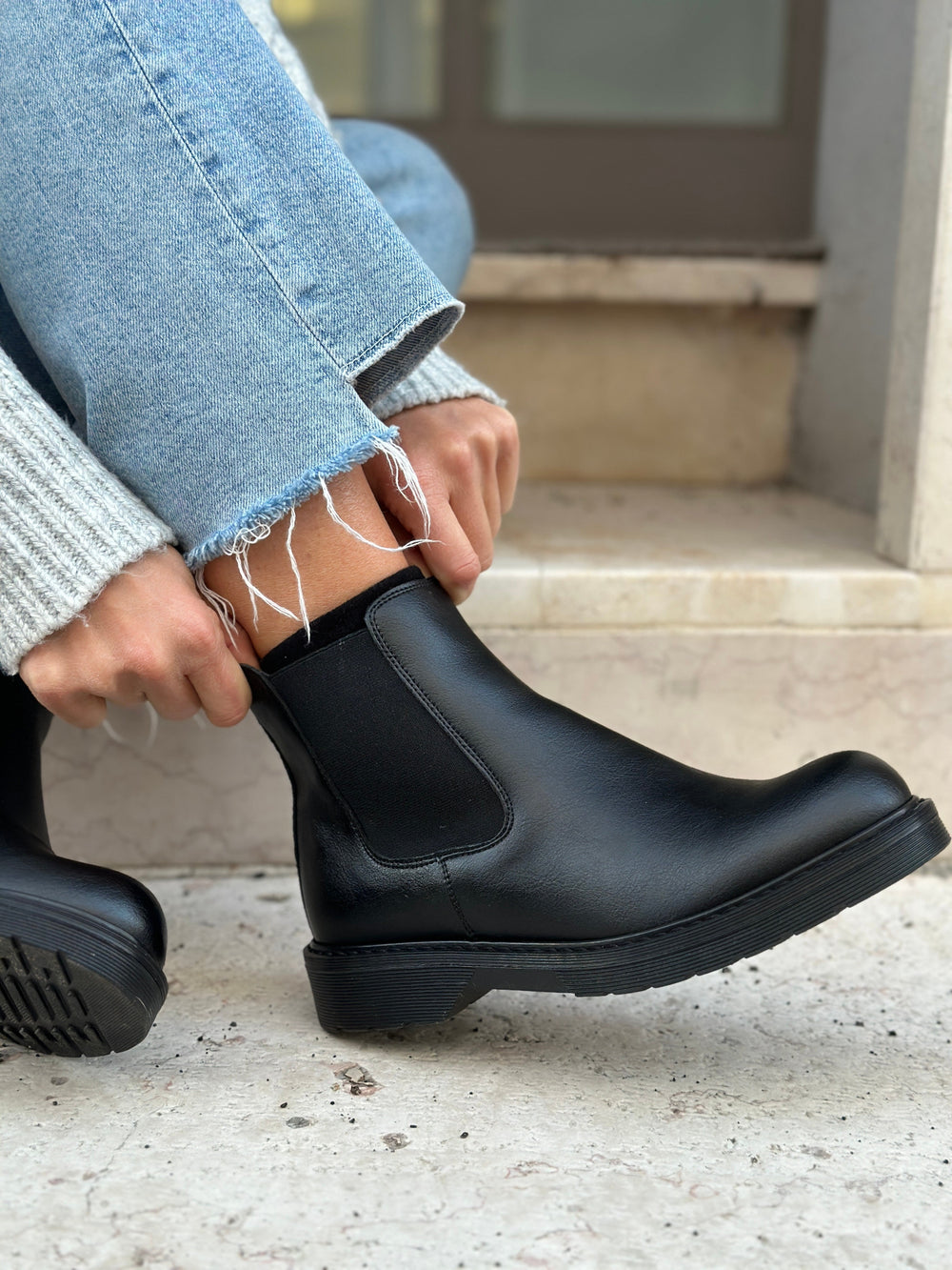Bottines noirs vegans pour femme