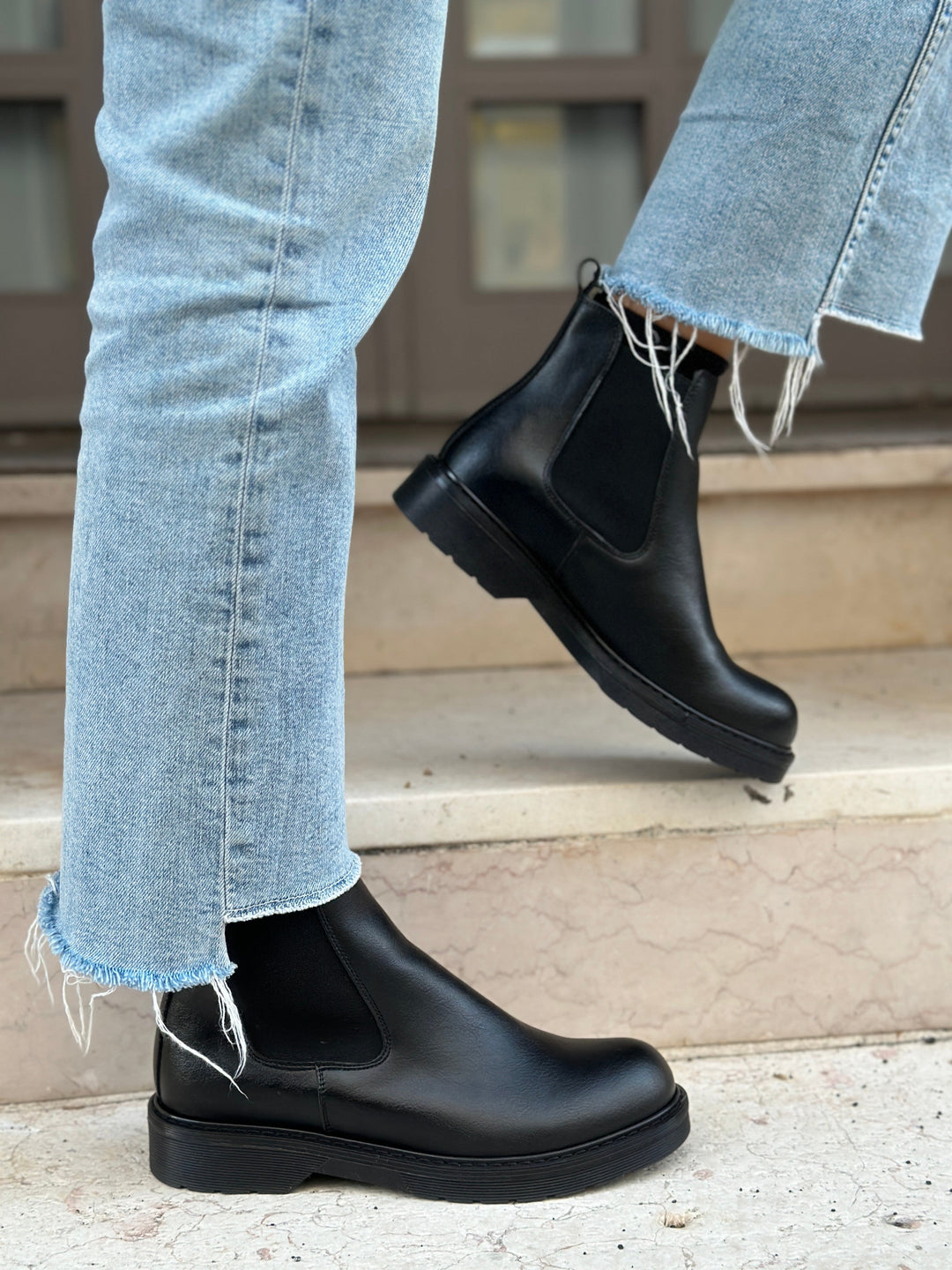 Bottines noirs vegans pour femme