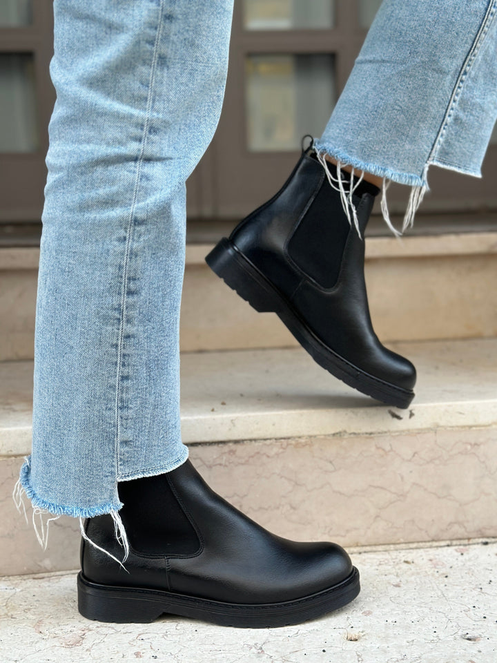 Bottines noirs vegans pour femme