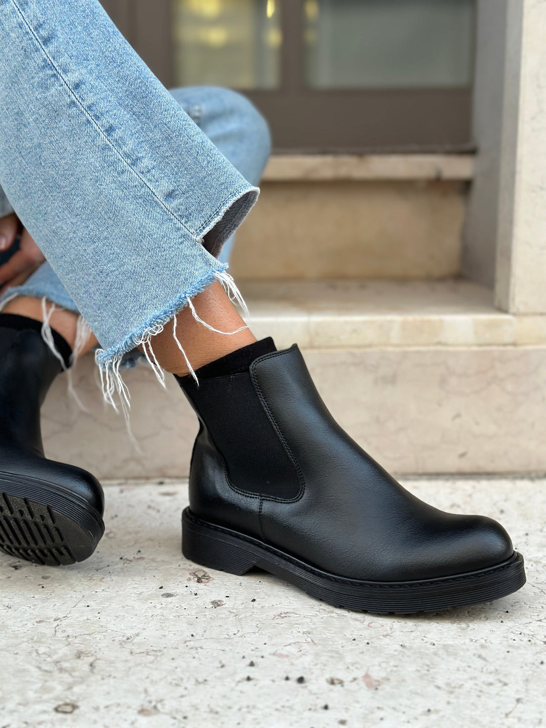 Bottines noirs vegans pour femme