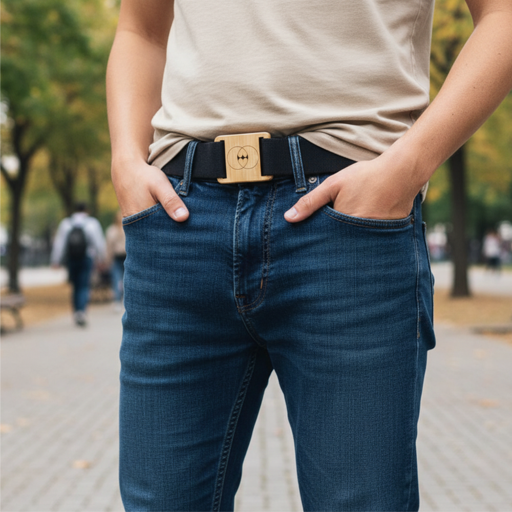 ceinture noire en coton recyclé
