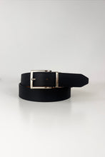 Charger l&#39;image dans la galerie, ceinture en cuir vegan noir et rouge réversible
