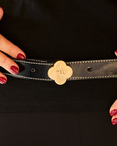 Ceinture femme vegan Chance Noir de la marque Minuit sur Terre