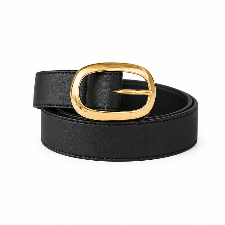 ceinture en cuir vegan noir