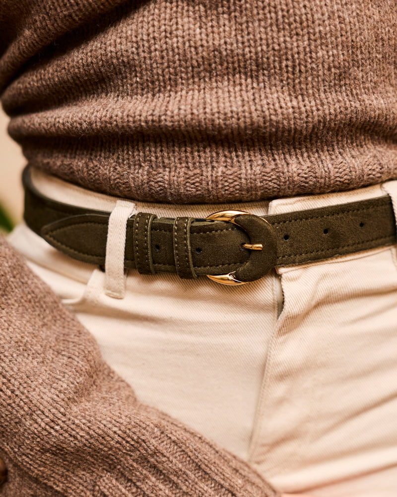 Ceinture femme vegan Luna Kaki de la marque Minuit sur Terre