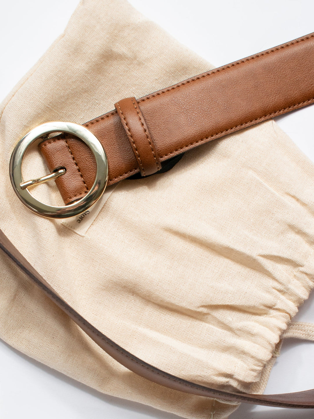 ceinture vegan femme marron avec boucle ronde