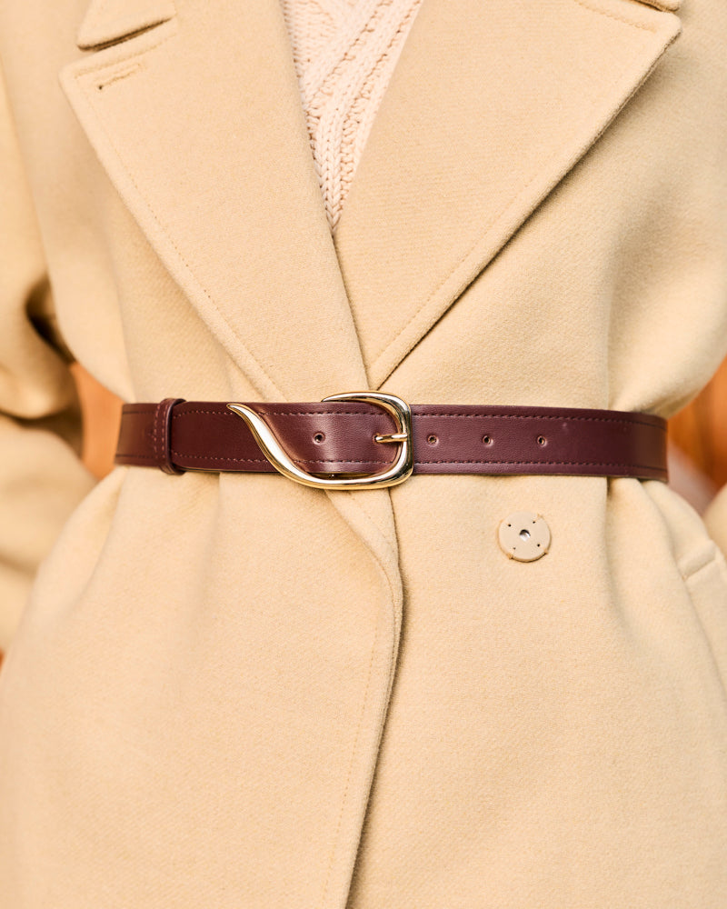 Ceinture femme vegan Virgule Chocolat de la marque Minuit sur Terre