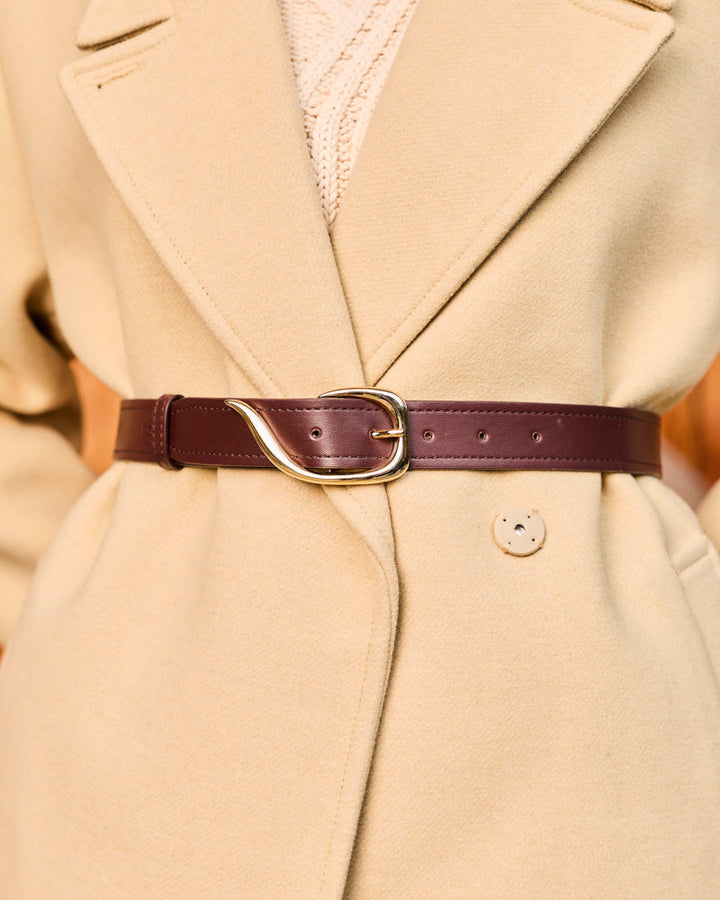 Ceinture femme vegan Virgule Chocolat de la marque Minuit sur Terre