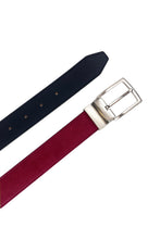 Charger l&#39;image dans la galerie, ceinture en cuir vegan noir et rouge réversible