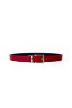 Charger l&#39;image dans la galerie, ceinture en cuir vegan noir et rouge réversible