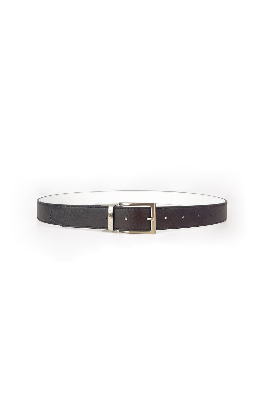 ceinture réversible en cuir vegan blanc et marron