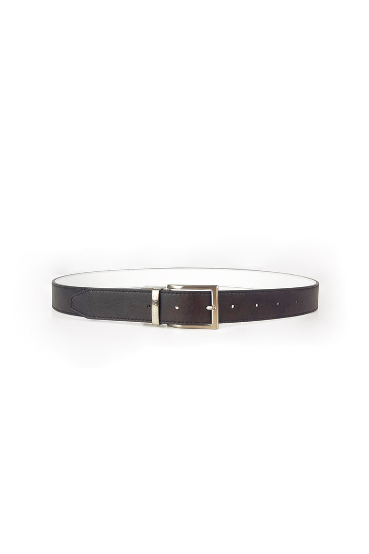 ceinture réversible en cuir vegan blanc et marron
