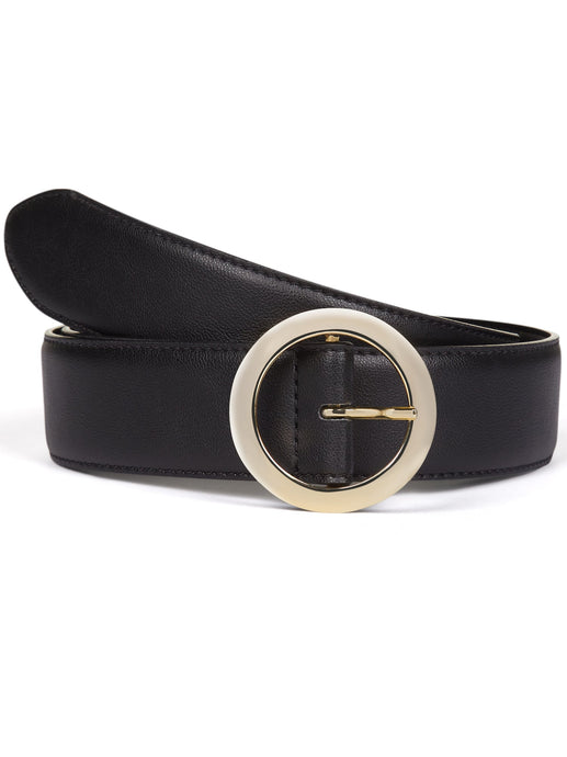 ceinture vegan femme noire avec boucle ronde